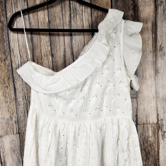 Batsheva JUDE White Eyelet One-Shoulder Dress - 16 - Picture 5 of 16